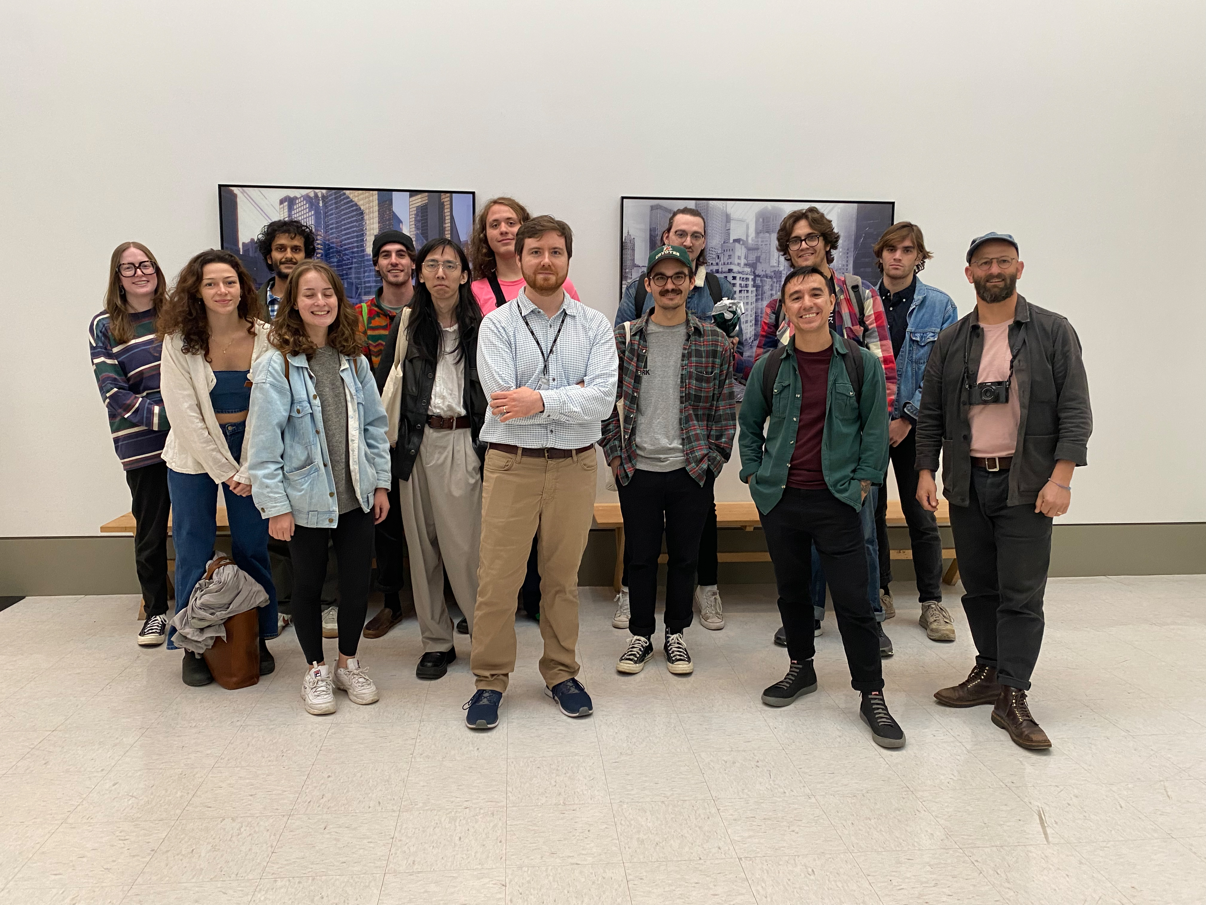 A group photo with RIT photography students and faculty and Denis Doorly, director of MoMA photography and art documentation.