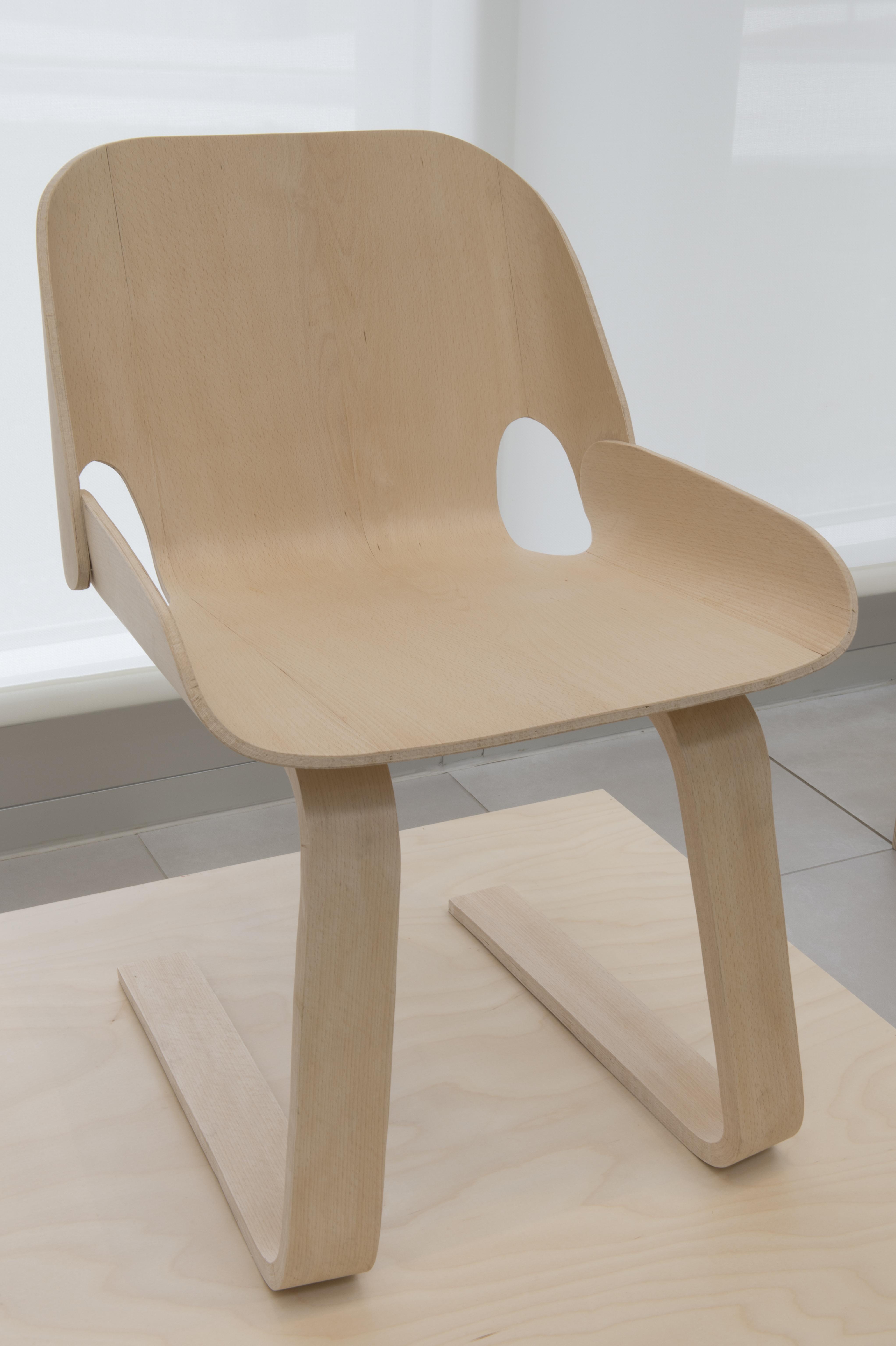 A chair on display in University Gallery.
