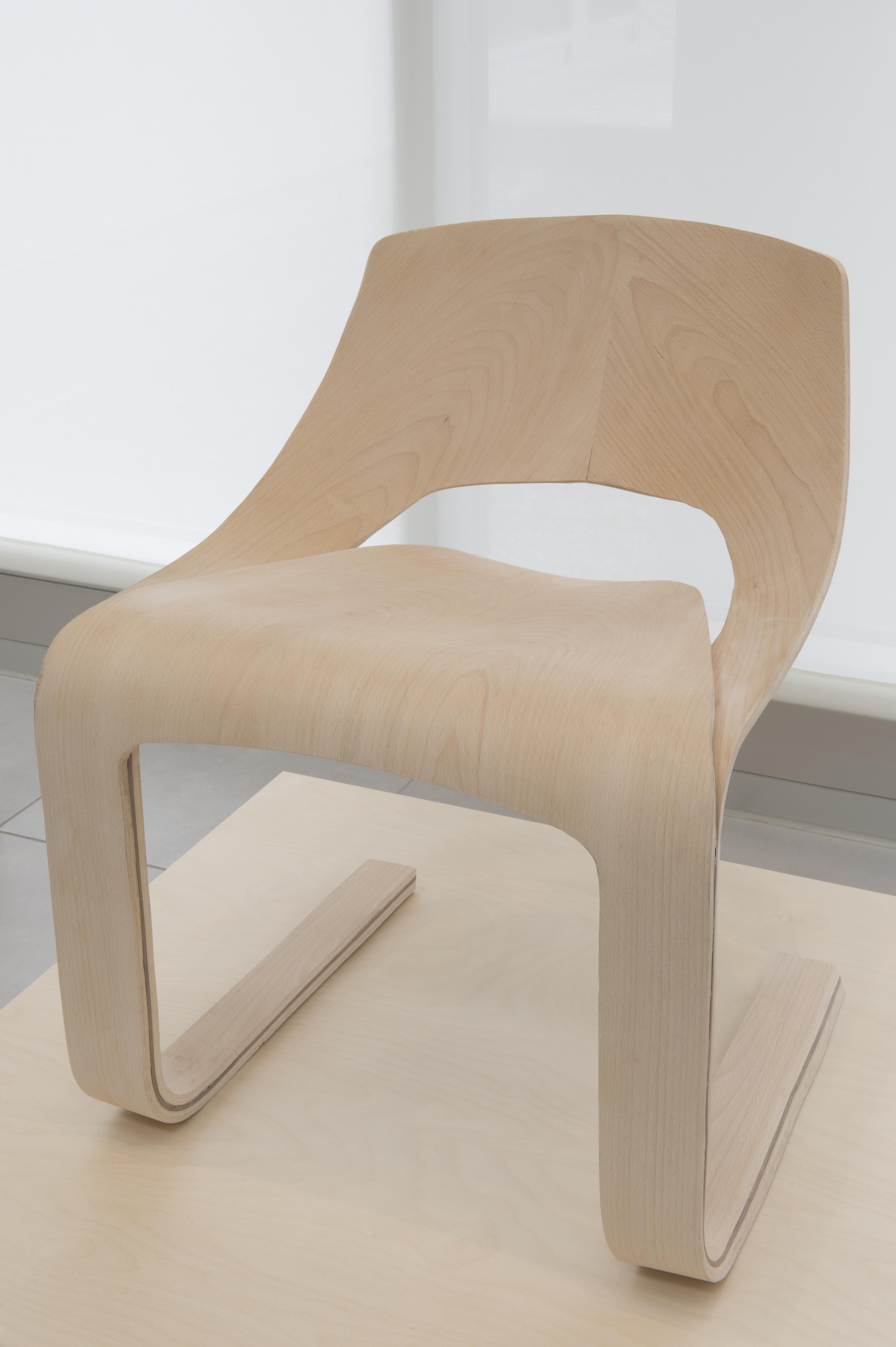 A chair on display in University Gallery.