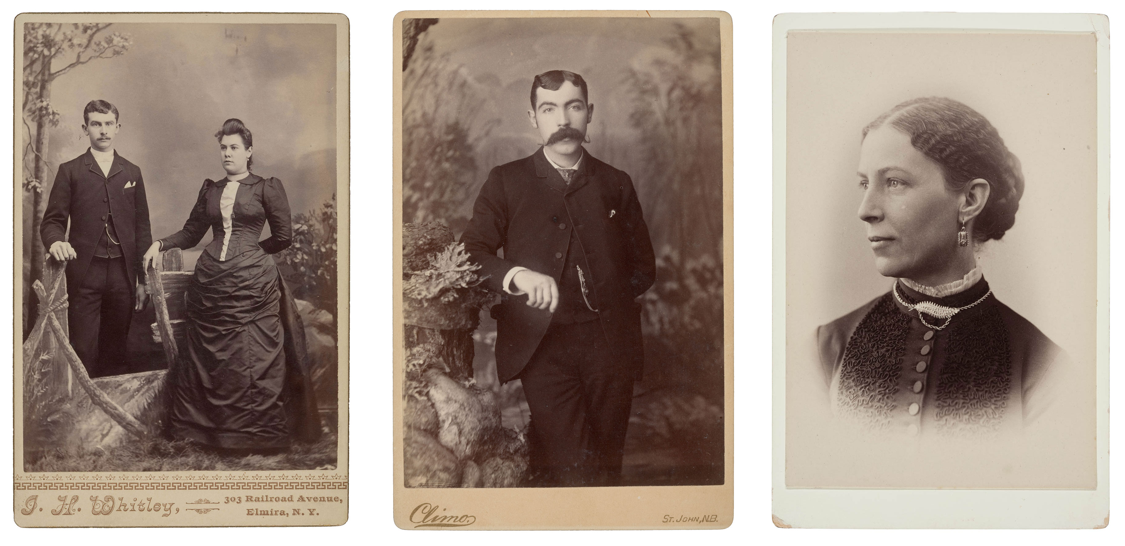 Measuring 4 ¼ x 6 ½ inches, the cabinet card became a popular format in the 1870s.