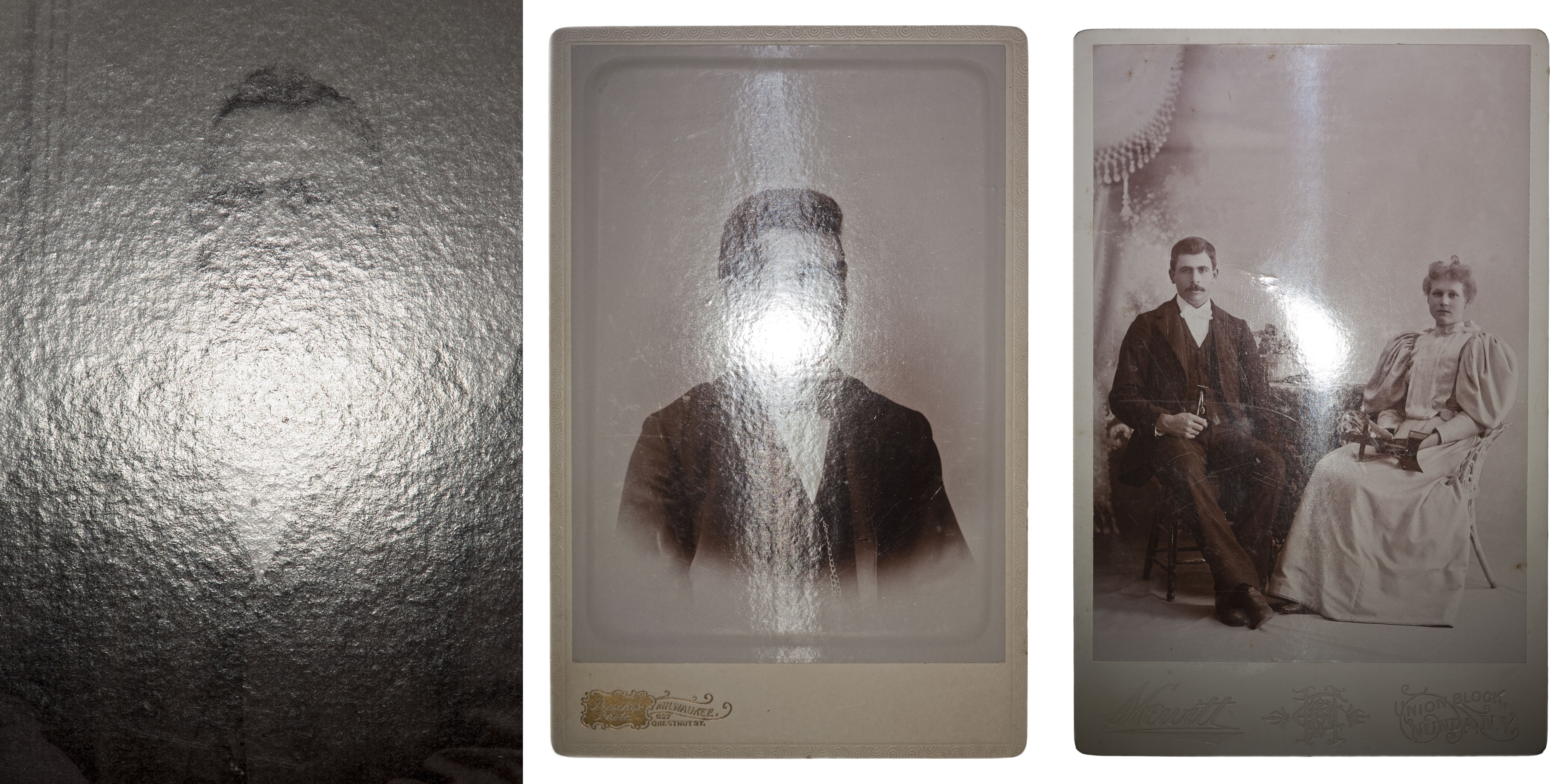 Collodion POPs are often called glossy collodion due to their glossy surface and to differentiate them from matte collodion prints. 