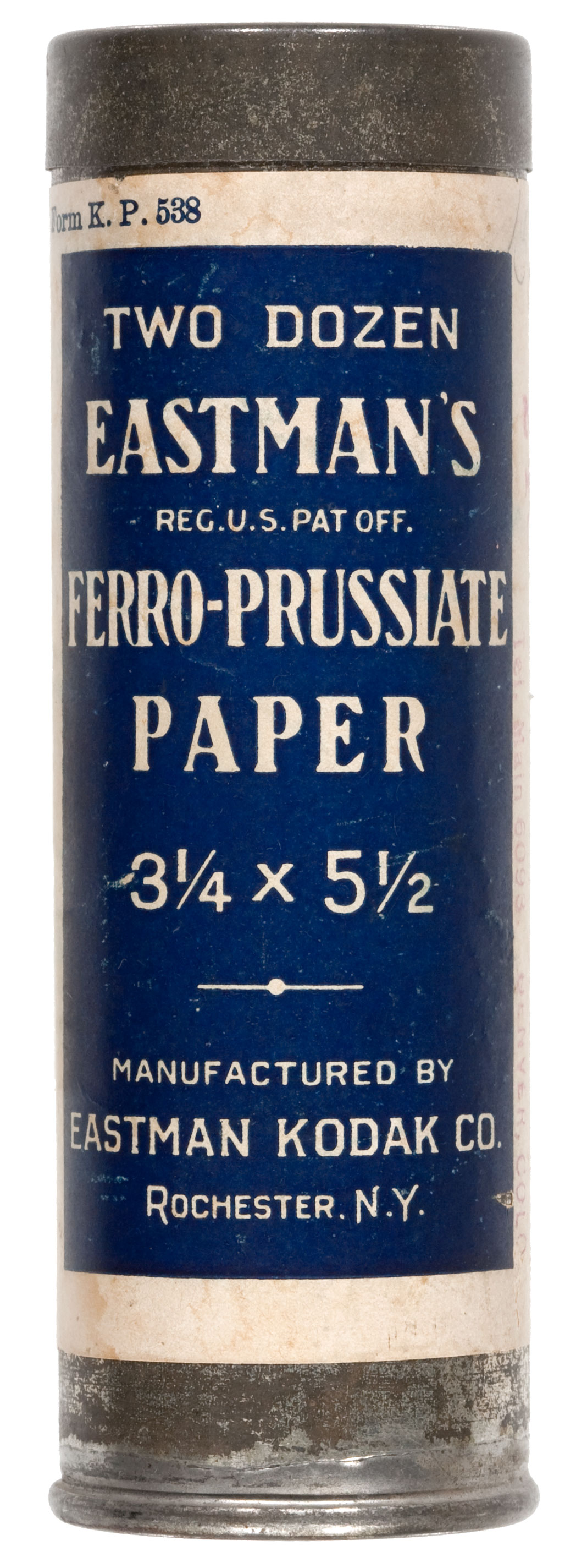 A sample of commercial cyanotype paper for photographic use from 1908. Amateurs used such products to print from their snapshot negatives. 