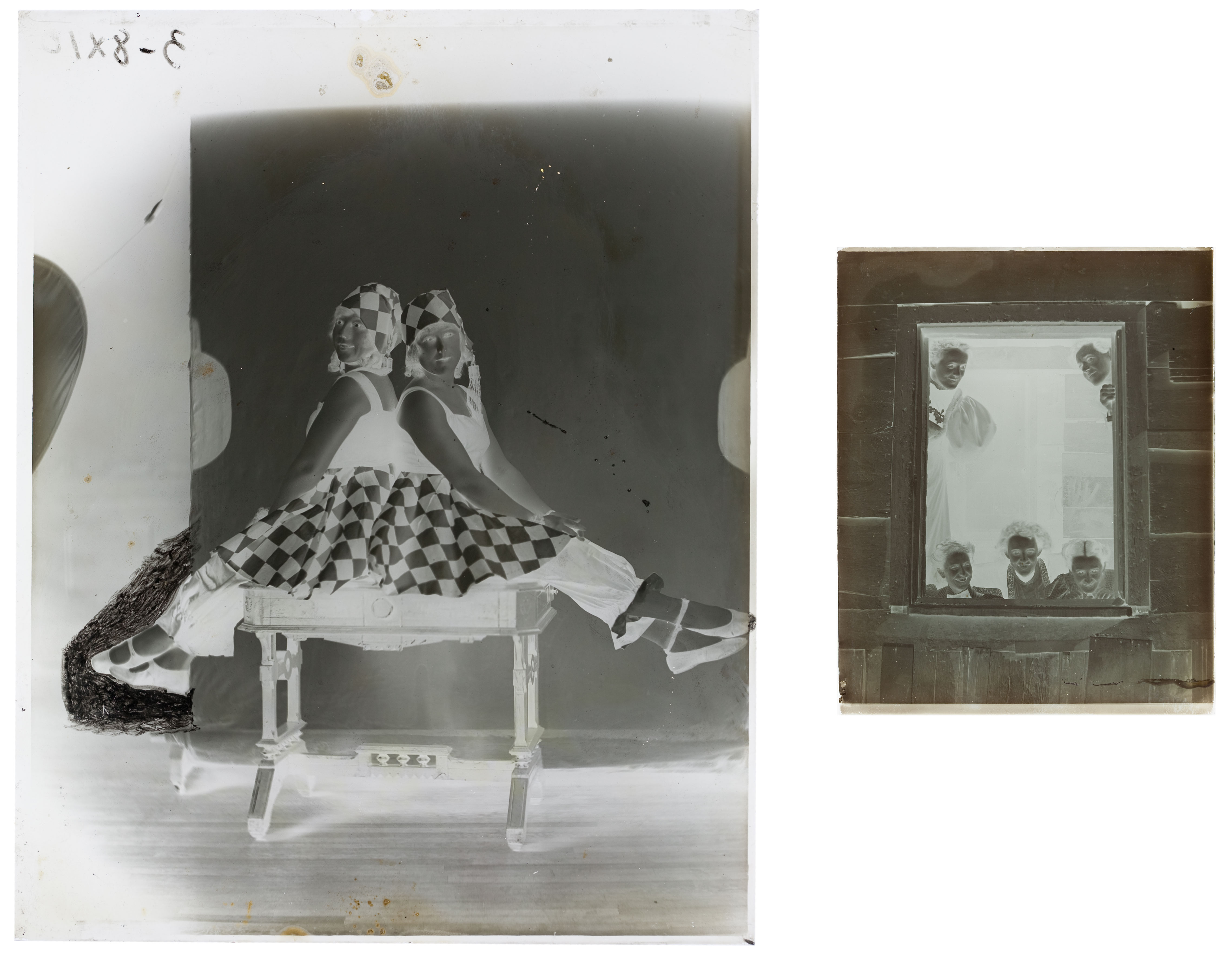 Negatives came in a variety of standard sizes. Shown here is an 8x10 inch negative and a 4x5 inch negative.